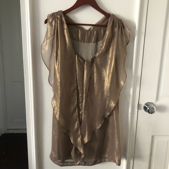 Designers Remix Collection Gold Metallic Dress - Picture 3 of 6